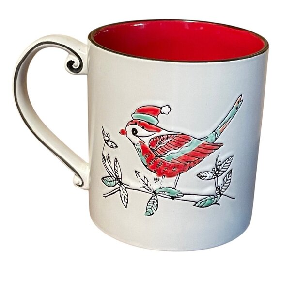 Spectrum Designz Large Coffee Mug Cup Bird w/Santa Hat Christmas Holiday Winter - Picture 1 of 6